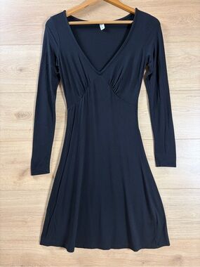 BP. Black Long-Sleeve V-Neck Dress